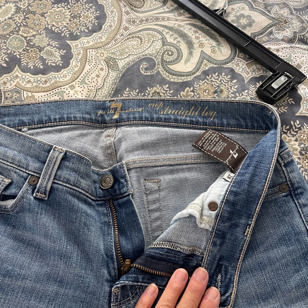 7 For All Mankind Blue Ankle & Cropped Jeans